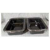Two Enameled Roaster Oven Pans