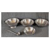 Stainless Steel Bowls, Colander, Ladle
