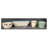 4 American Pottery Planters w/ Condition Issues