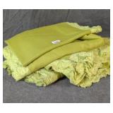 Group of Lace Trimmed Green Tablecloths