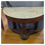 Half Moon Table with Marble Top