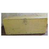 Painted Wood Military Footlocker w/ Tray