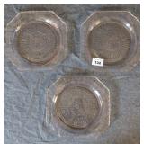 3 Pink Mayfair Plates all with chips