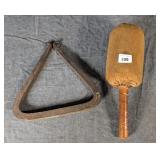 An Iron Triangle & Masonic Setting Maul