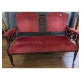 Late Victorian Walnut Settee