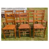 7 Shaped Slat Seat Chairs