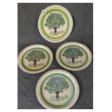 4 Metal Fruit Tree Enameled Trays