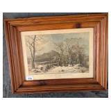 Pine Framed Print of Winter in the Country