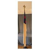 Christian Flag w/ Cross Finial & Wood Base