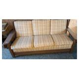 1950s-60s Early American Style Sofa w/ Desk Arms