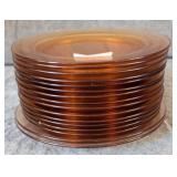 Group of Elegant Glass Amber Plates