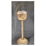 Vintage Aluminum & Enamel Smoking Stand