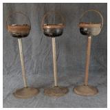 3 Vintage Smoking Stands as found