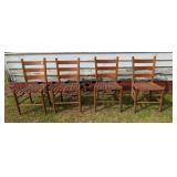 4 Slat Bottom Ladder Back Chairs