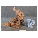 Squirrel Figurine (chip) & Mini Candleholder