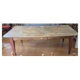 Four Board Top Rustic Wood Table w/ Drawer