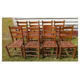 8 Slat Seat Ladder Back Chairs Women's Club Mark