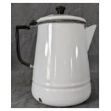 Enamel Ware Stove Top Coffee Percolator