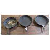 3 Cast Iron Skillets