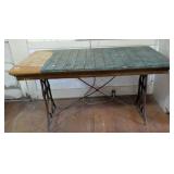 Shop Made Table w/ Metal Sewing Machine Legs