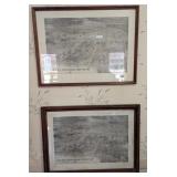 2 Large Wooden Frames w/ Oxford Orphanage Prints