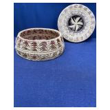 Vintage 6 inch straw basket