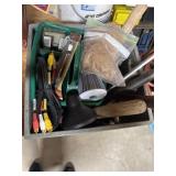 Box lot of miscellaneous tools, hardware, etc.