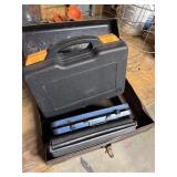 Assorted empty toolboxes