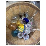 Vintage mixed glassware basket not include