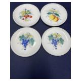 7 inch milk glass plates with hand painted