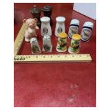 Vintage salt and pepper shakers and mills