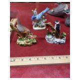 Bird figurines lot porcelain and resin