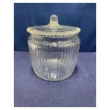Vintage anchor hocking glass jar with lid about 6