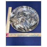 Decoupage 10-inch plate wolves