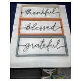 Inspirational wire art signs in wood frames 7x18