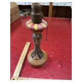 Vintage Asian wooden lamp untested