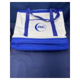 P&G canvas tote with insulated cooler bottom