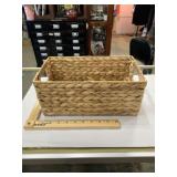 Woven basket, rectangular, 12.5x7x5.5inches