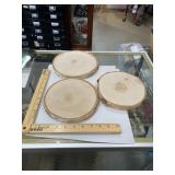 Lot of 3 White oak? Wood log slabs, table