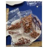 Vintage WOODEN Beads Findings Crafting Mixed Lot