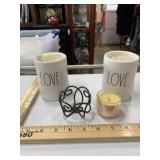 Lot of 3 candles, used, signs of use, signs of