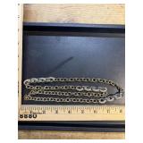 Vintage Two Tone Costume Link Necklace with Clear