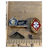Vintage Lapel Pins. Lot of 4. Military,