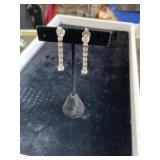 Vintage clip on earrings with clear stones