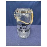 Glass jar Honeymoon Fund 8 inches tall