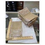 Lot of 43 Handmade burlap and lace cutlery,