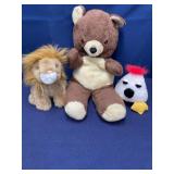 Plush toys lot including well loved 18 inch teddy