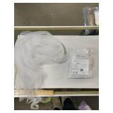 Lot of 2 sparkly veils with hair pins, sheer,