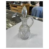 Vintage glass cruet with stopper, minor chips in