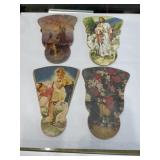 4 vintage advertising fans